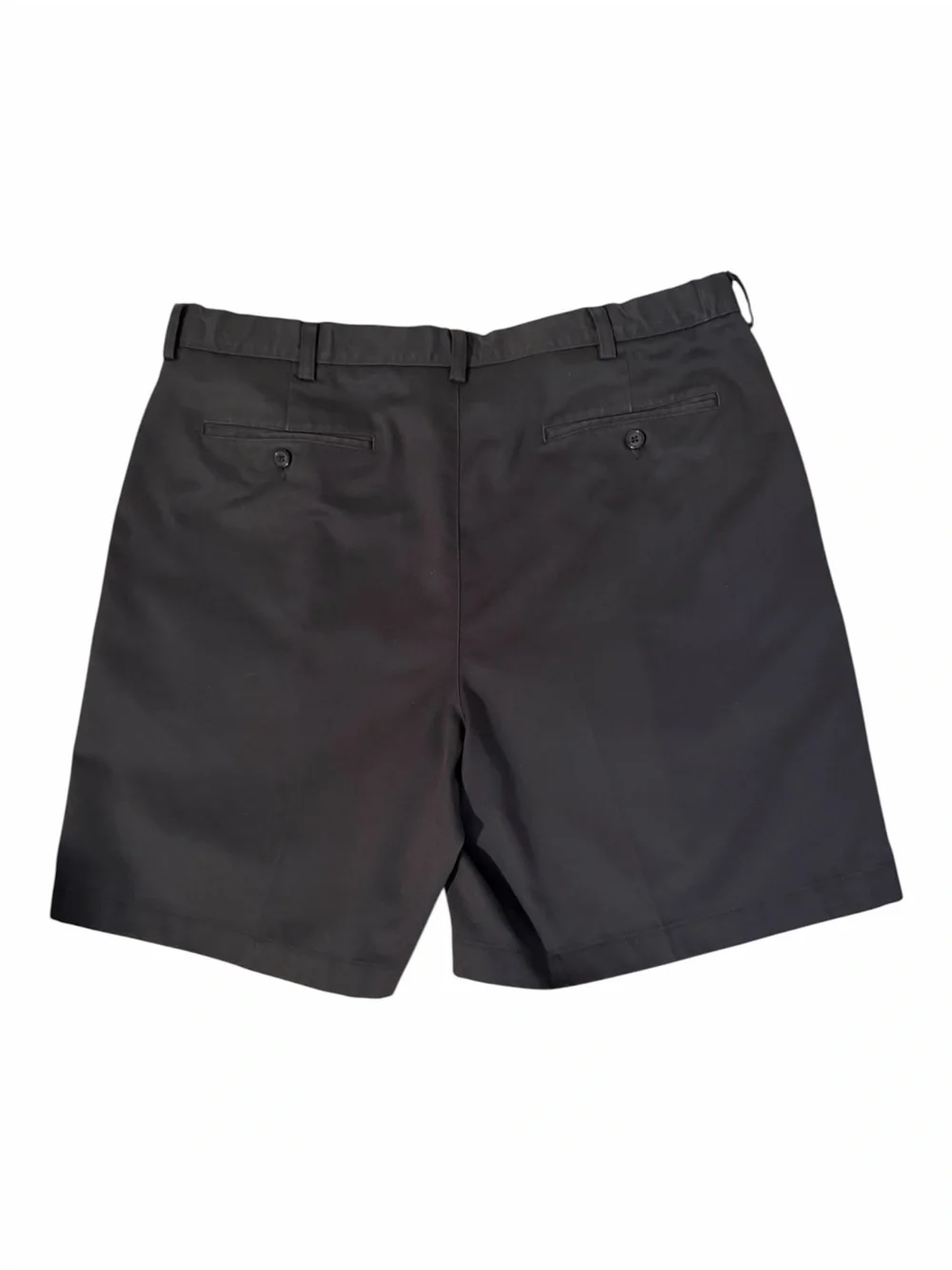 L.L. Bean Men's Black Flat-Front Cotton Shorts Size 38